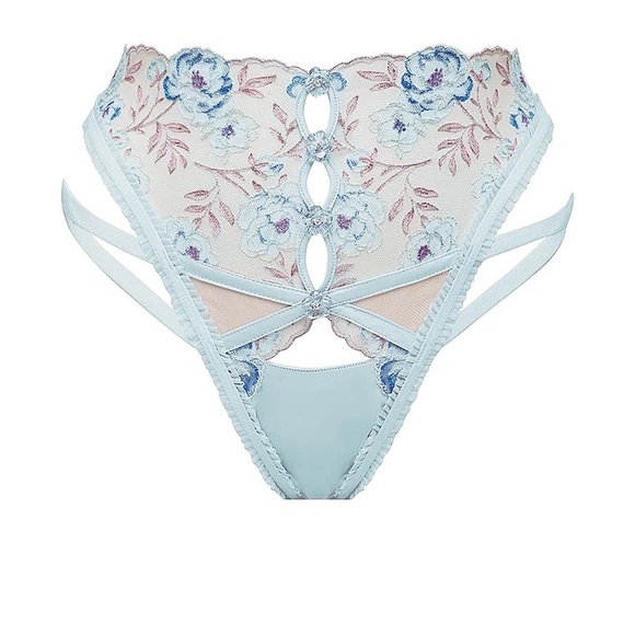 For Love And Lemons Sorbert Rose Cheeky Panty Blue XS NEW - Picture 5 of 8